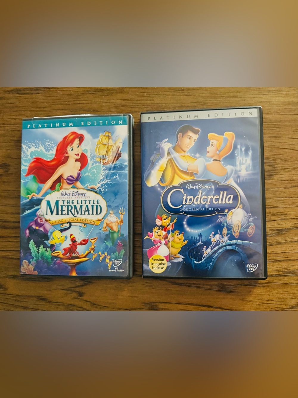 Walt Disney The Little Mermaid & Cinderella DVD platinum edition Set